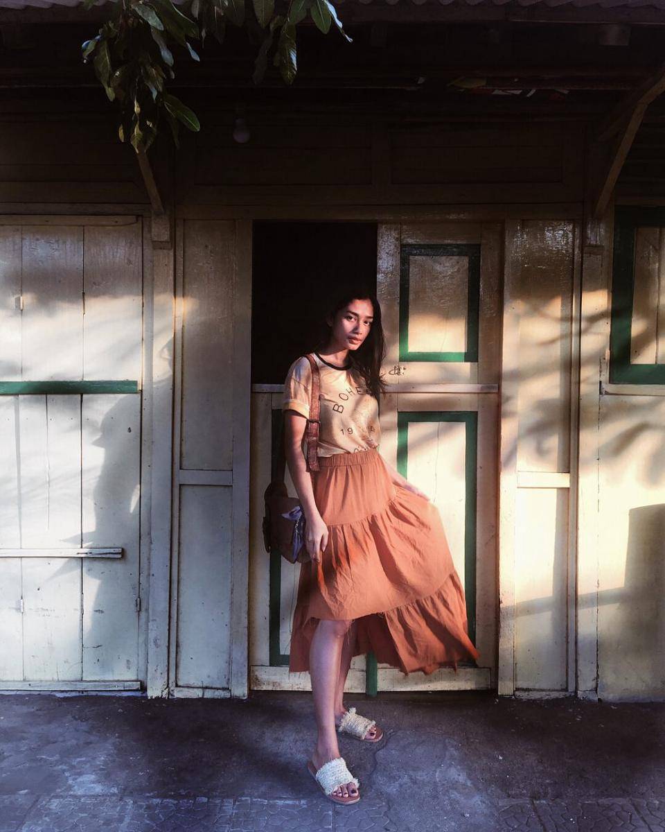 Inspirasi rok ala Faradina Mufti (Instagram.com/faradinamufti)