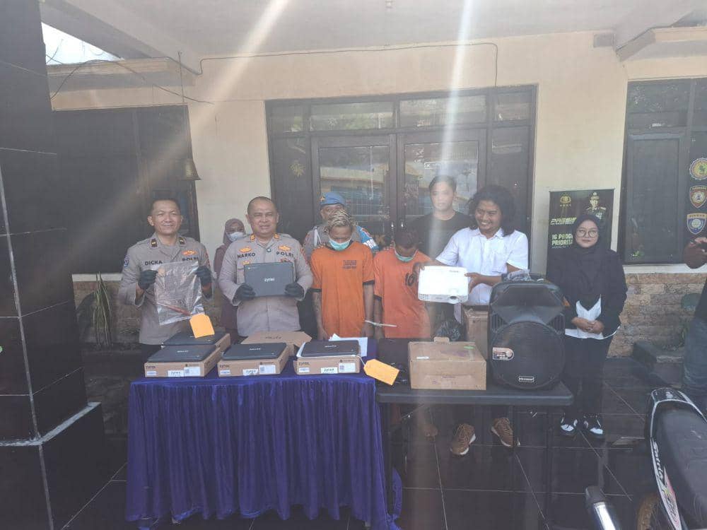 Konferensi pers kasus pencurian spesialis sekolah di Malang. (IDN Times/Rizal Adhi Pratama)
