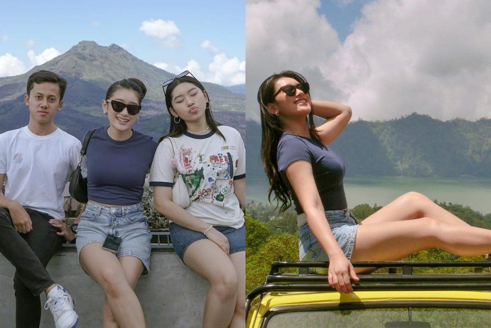7 Potret Amanda Caesa di Gunung Batur, Bali, Seru-seruan Naik Jip!