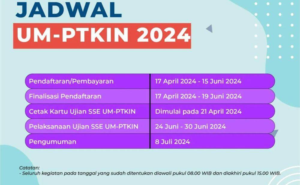 Jadwal UM-PTKIN (instagram.com/infomasukptkin)
