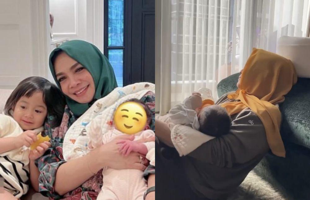 8 Potret Mama Rieta Momong Baby Lily, Bak Urus Cucu Kandung Sendiri!