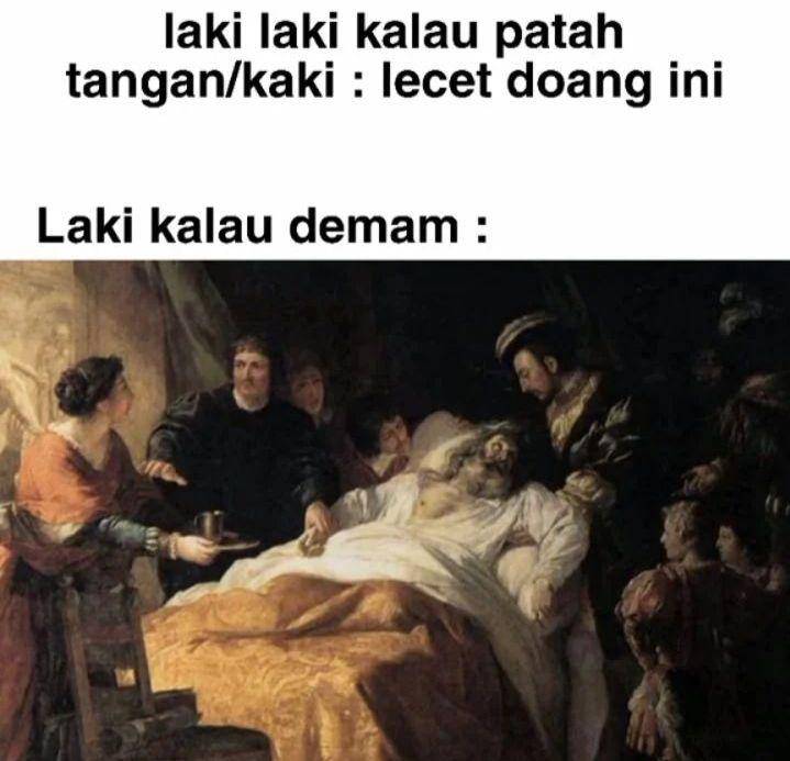 meme cowok saat demam (instagram.com/shitpost.recehan.id)
