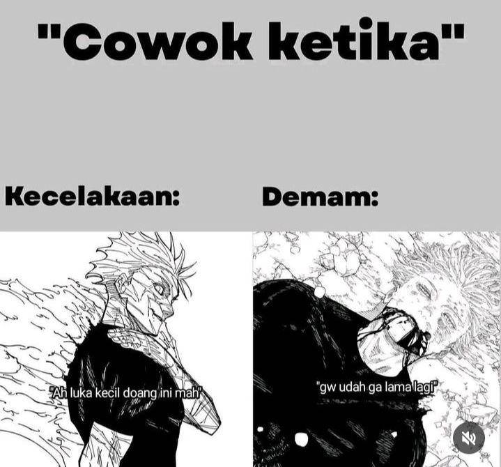 meme cowok saat demam (instagram.com/lawakscience)