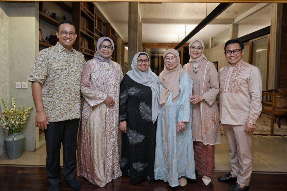 Anies Baswedan dan Muhaimin Iskandar ketika melakukan halal bihalal di kediaman Lebak Bulus, Jakarta Selatan. (Dokumentasi tim media Anies)