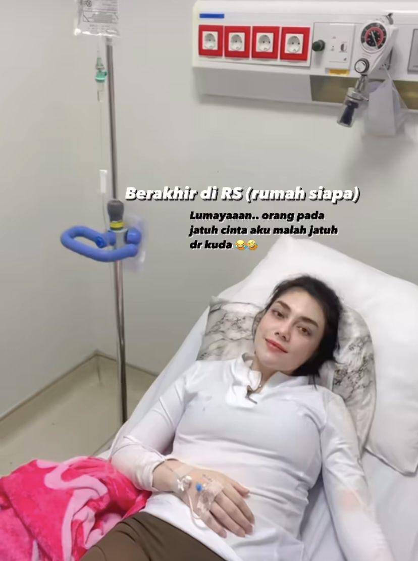 Celine Evalingesta dilarikan ke rumah sakit gegara jatuh dari kuda (Instagram.com/celine_evalingesta)