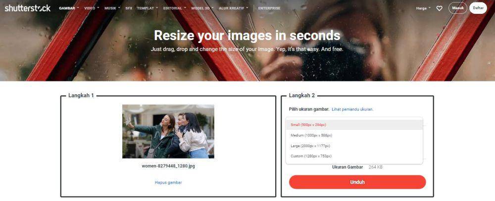 Screenshot tampilan layar shutterstock (shutterstock.com)