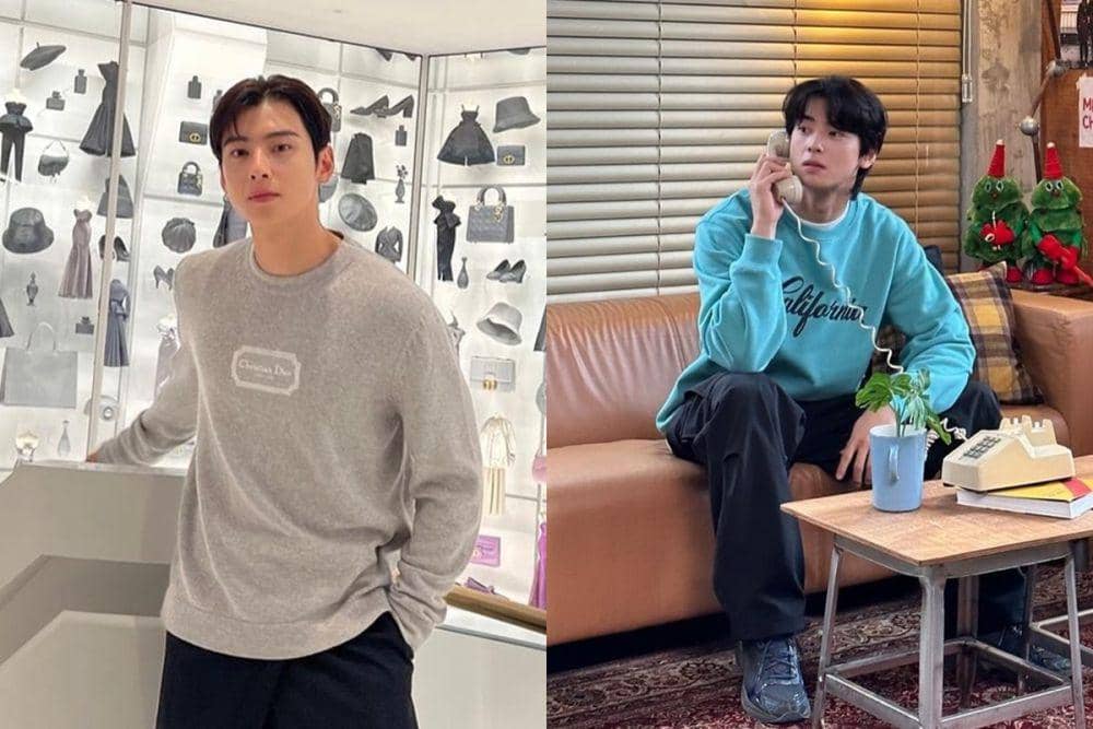 7 Inspirasi OOTD Crewneck ala Cha Eun Woo, Comfy dan Modis!