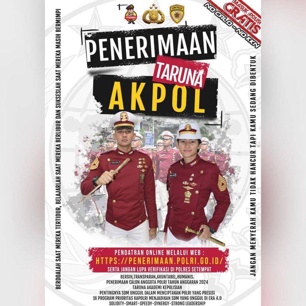 Rekrutmen Pendaftaran Calon Anggota Polri jalur Akpol 2024 (instagram/@rekrutmen_polri)