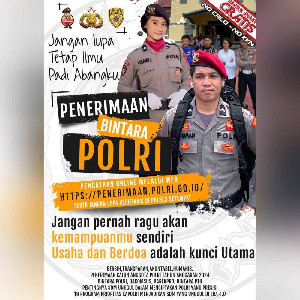 Rekrutmen Pendaftaran Calon Anggota Polri jalur Bintara 2024 (instagram/@rekrutmen_polri)
