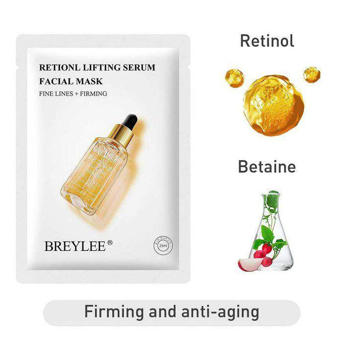 BREYLEE Retinol Lifting Serum Facial Mask (tokopedia.com/cantikbeaute)