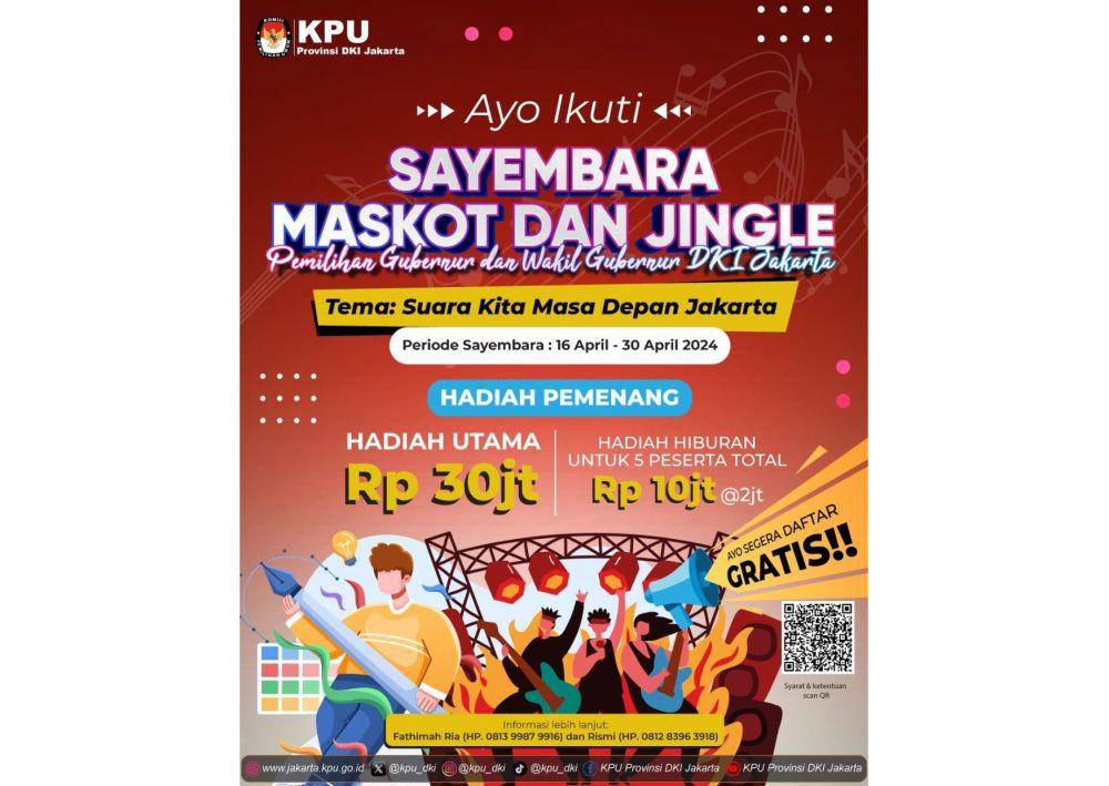 Komisi Pemilihan Umum (KPU) Provinsi DKI Jakarta mengadakan sayembara maskot dan jingle Pemilihan Gubernur dan Wakil Gubernur Tahun 2024. (dok. KPU DKI Jakarta)