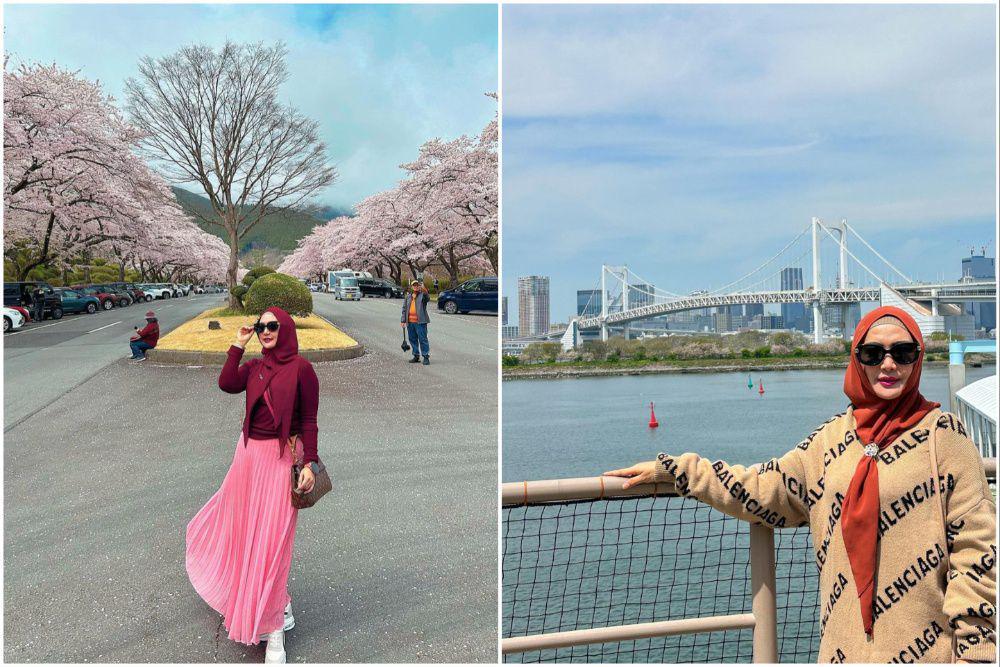 10 Potret Eddies Adelia Liburan ke Jepang, Berburu Pemandangan Indah!