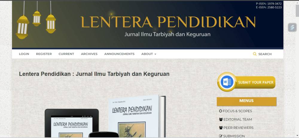 potret situs Jurnal Lentera Pendidikan (dok. Jurnal Lentera Pendidikan)