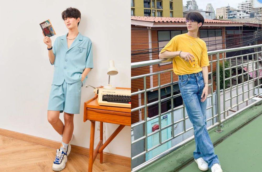 8 Inspirasi Outfit Cowok Kue ala First Chalongrat, Cheerful Banget!