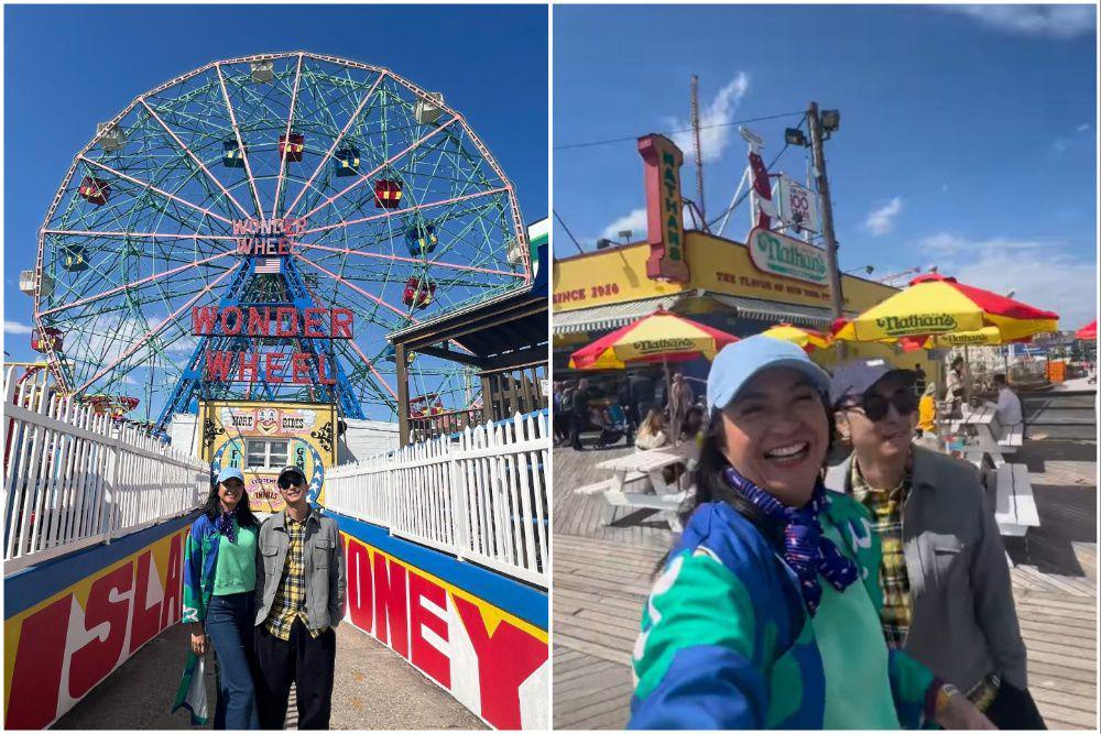 7 Potret Kenes dan Winky Wiryawan ke Luna Park di Coney Island, Happy!
