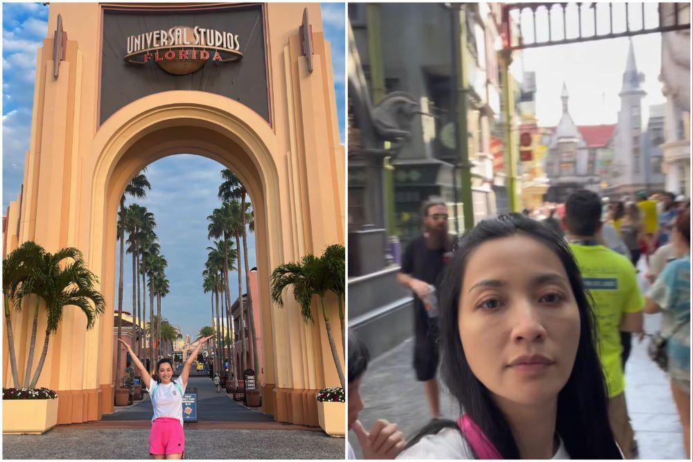 10 Potret Hesti Purwadinata Main Seharian  di Universal Studio Florida