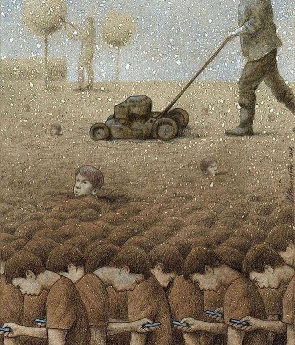Ilustrasi sosial. (instagram.com/pawel_kuczynski1)