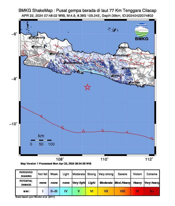 Gempa Tektonik Guncang Cilacap, Warga Malah Tidak Tahu