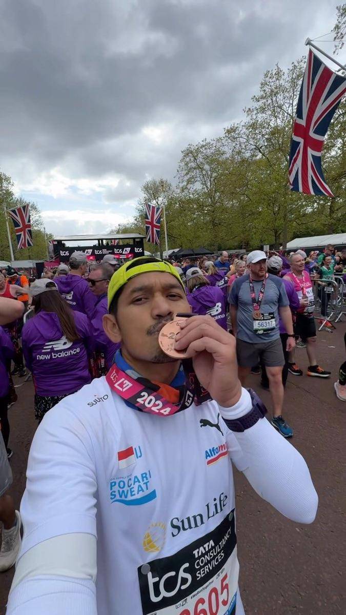 potret artis Indonesia ikut London Marathon (instagram.com/ibnujamilo)