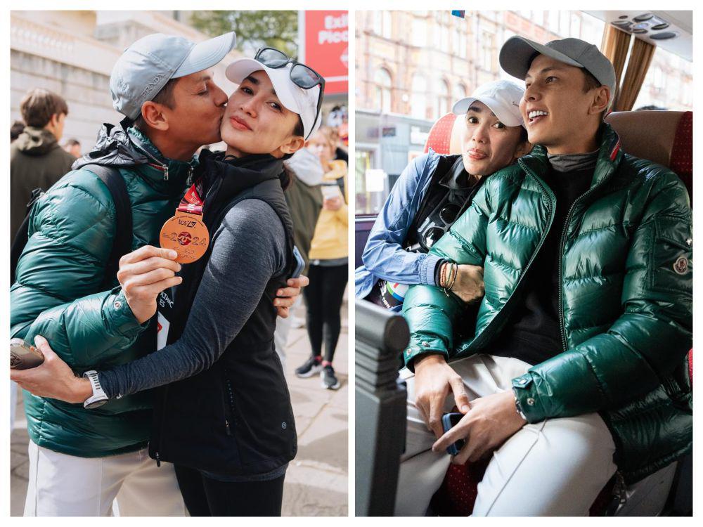 10 Momen Andhika Pratama Temani Istri di London Marathon, Full Support