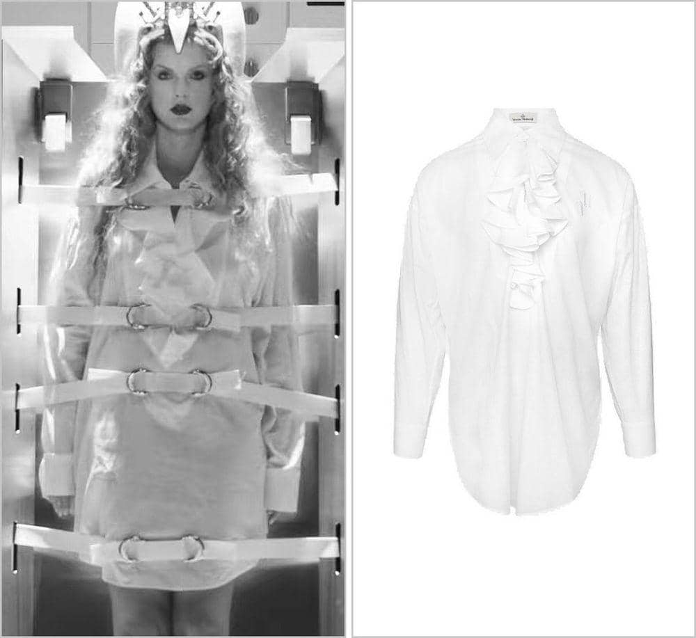 Taylor Swift kenakan kemeja Vivienne Westwood di MV Fortnight (instagram.com/taylorswiftstyled)