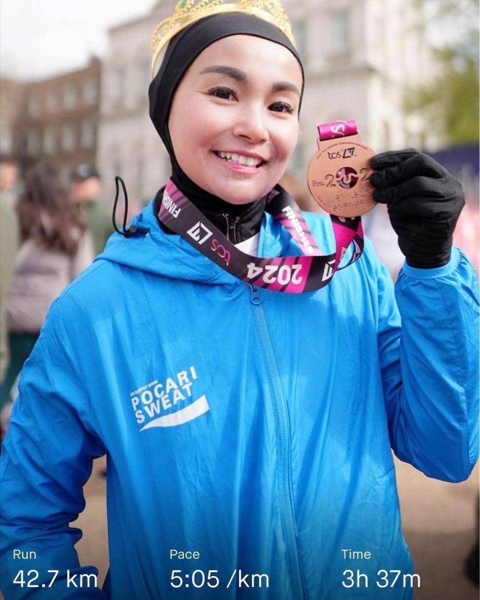 potret artis Indonesia ikut London Marathon (instagram.com/sorayalarasat1)