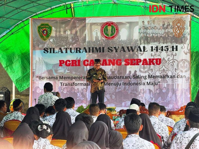 Silaturahmi Syawal Persatuan Guru Republik Indonesia  se Kecamatan Sepaku (IDN Times/Ervan)