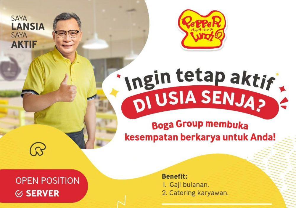 Lowongan Kerja Pepperlunch untuk Lansia, Usia 60 Tahun ke Atas!