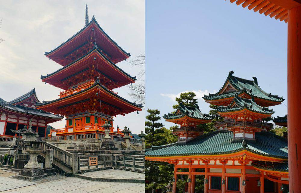 Kiyomizu-dera dan Heian-jingu Shrine (unsplash.com/shirley_ff | unsplash.com/shpetimujkani)