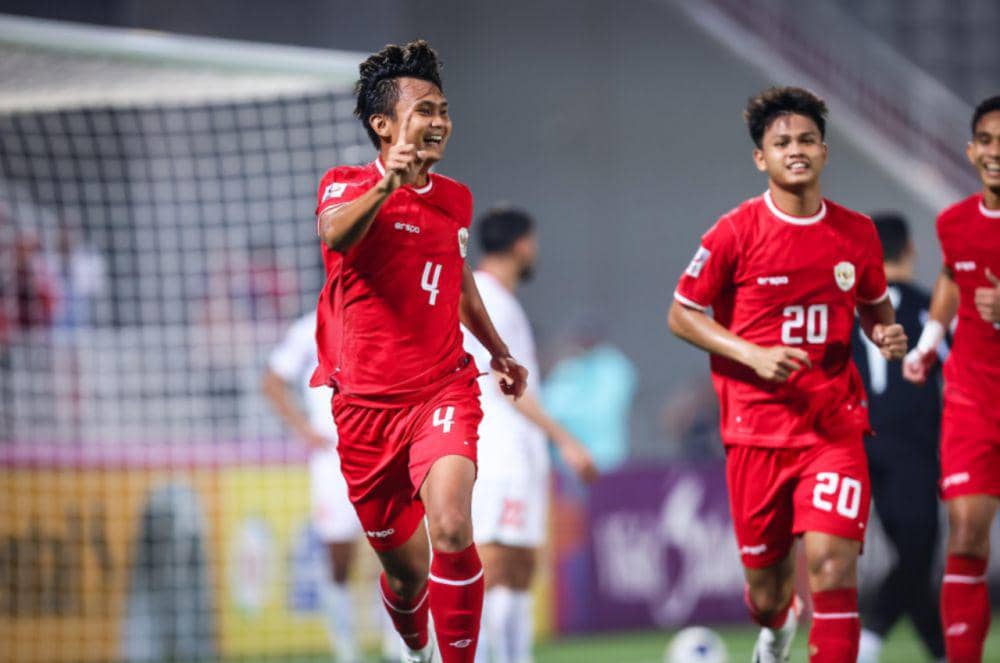 foto Komang Teguh saat Indonesia melawan Jordania di penyisihan Grup A Piala Asia U23 2024 (dok.pssi)