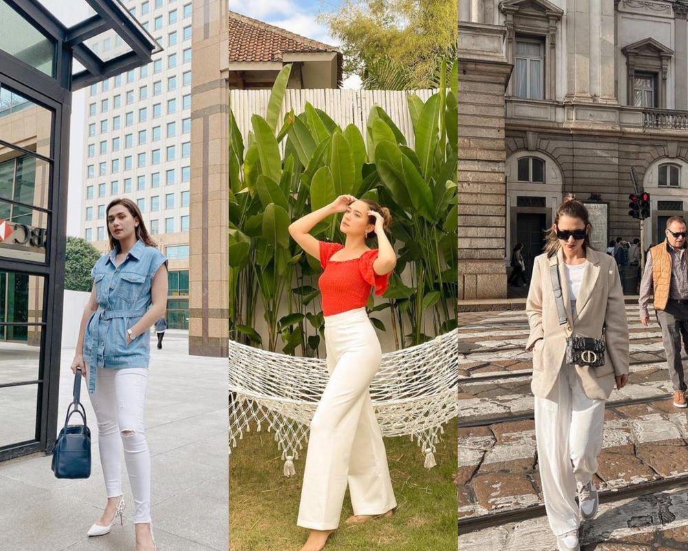 10 Ide Padu Padan Celana Putih ala Mayang Yudittia, Stylish Abis!