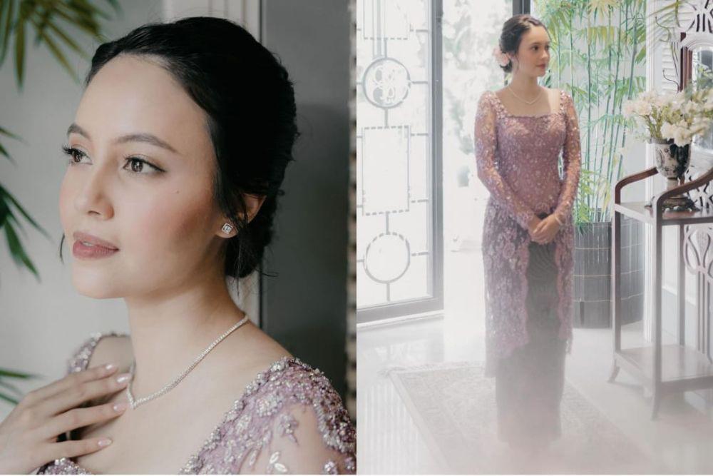 9 Makeup dan Baju Lamaran Anggika Bolsterli, Manis dalam Tema Lilac