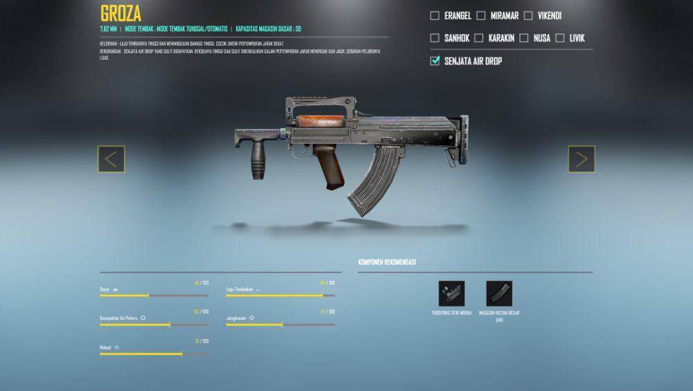 potret senjata Groza (pubgmobile.com)