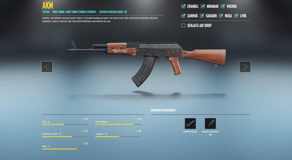potret senjata AKM (pubgmobile.com)