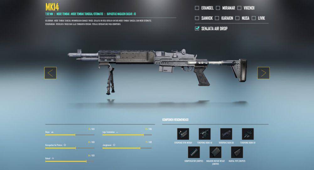 potret senjata MK14 (pubgmobile.com)