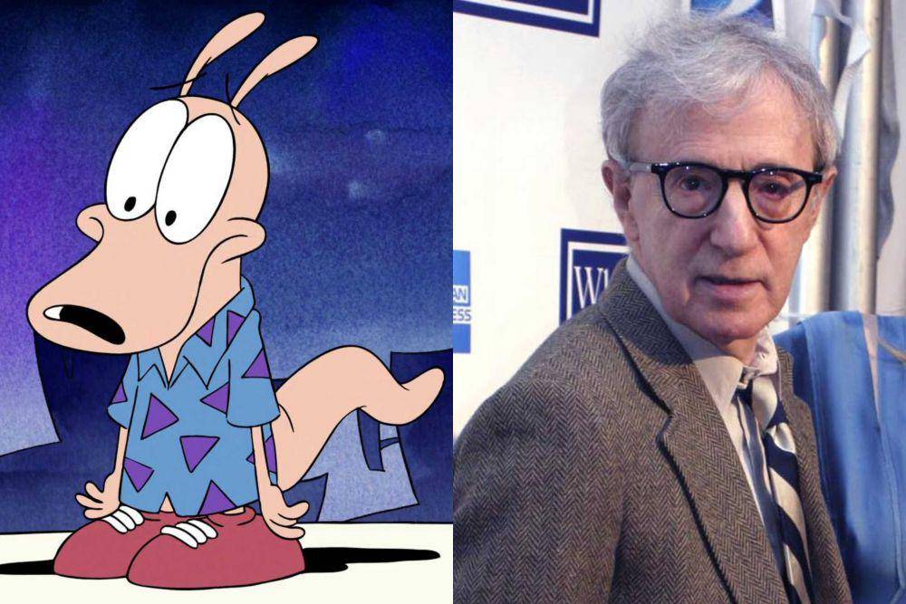 karakter kartun Rocko (kiri) dan Woody Allen (dok. Joe Murray Productions | commons.wikimedia.org/Rubenstein)
