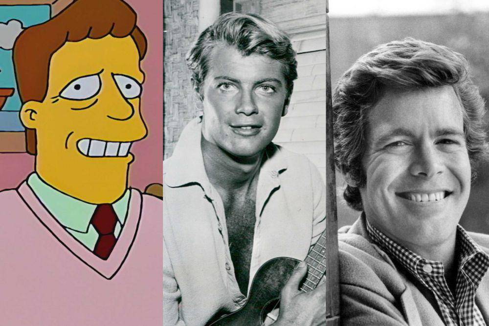 Karakter kartun Troy McClure (kiri), Troy Donahue, dan Doug McClure (dok. 20th Television Animation | commons.wikimedia.org/ABC Television | commons.wikimedia.org/ABC Television)