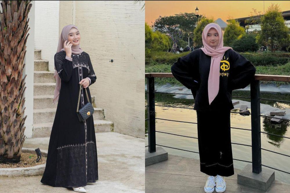 7 OOTD Hijab Nuansa Hitam ala Andena Surya Zabrina, Trendi!