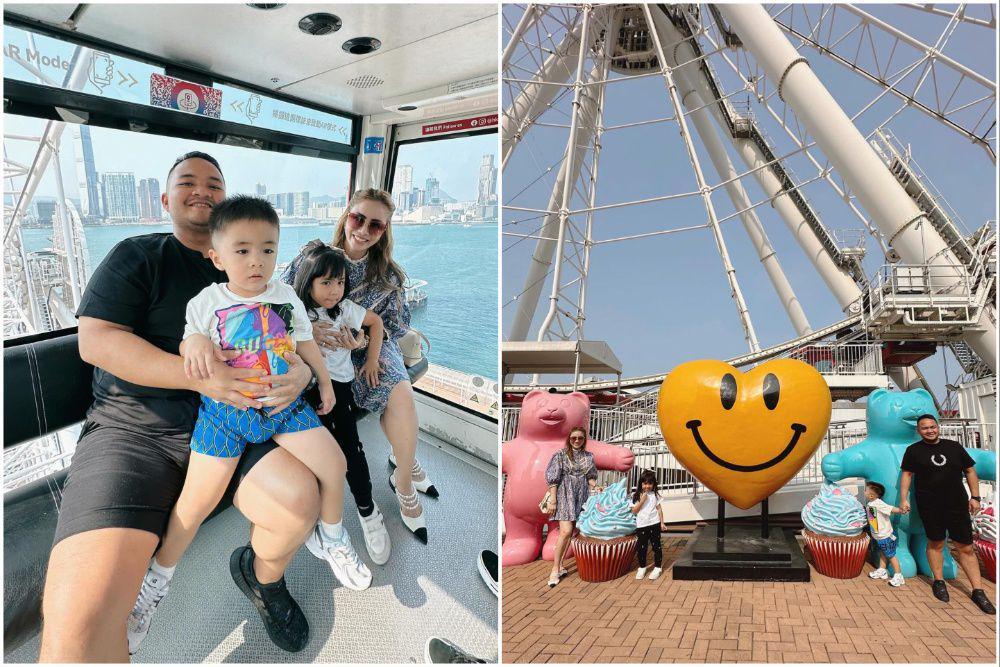 10 Potret Momo Geisha dan Keluarga Naik Bianglala di Hong Kong, Happy!
