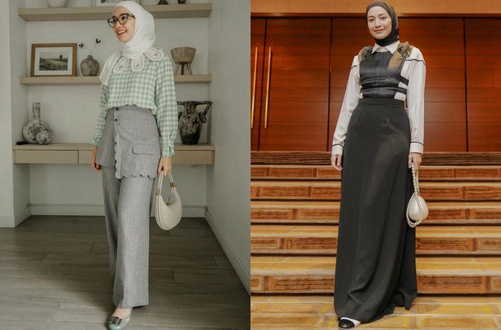 9 Inspirasi Office Look Hijab ala Mega Iskanti, Mudah Disontek!
