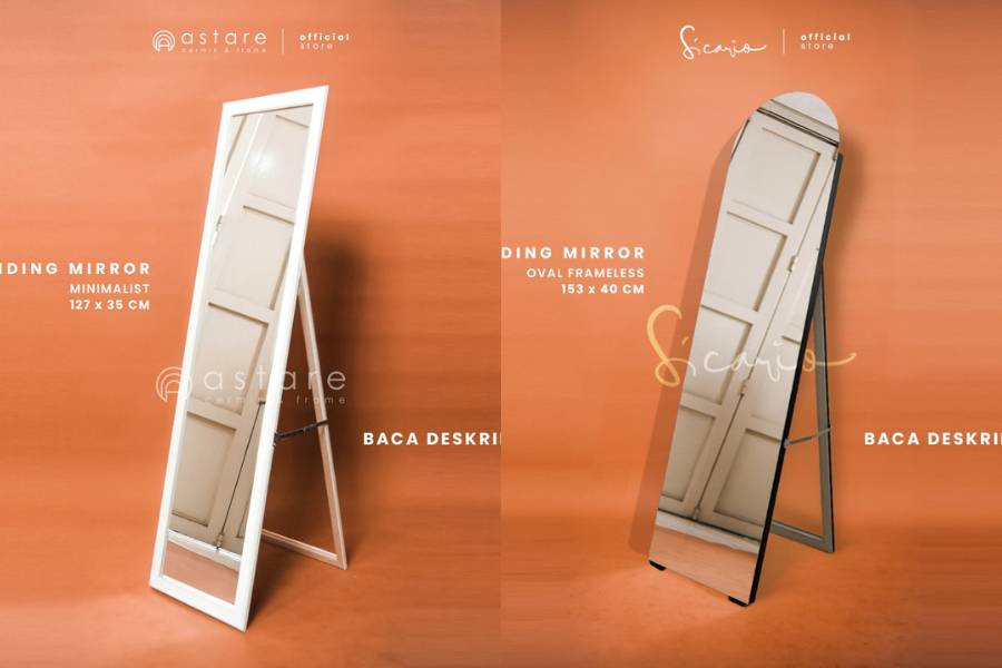 rekomendasi standing mirror (shopee.co.id/astaredekor | tokopedia.com/Sicario Decor)