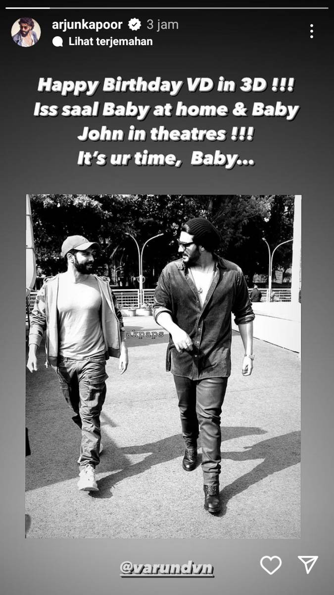 unggahan Arjun Kapoor (instagram.com/arjunkapoor)