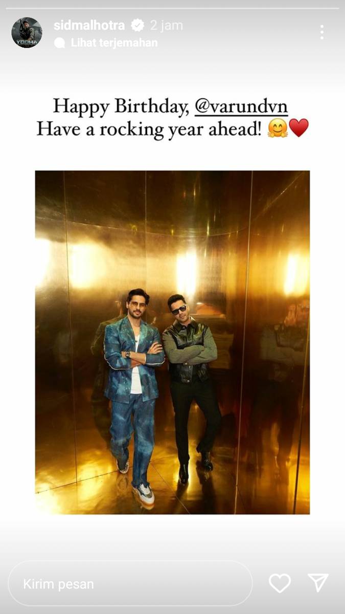 unggahan Sidharth Malhotra (instagram.com/sidmalhotra)