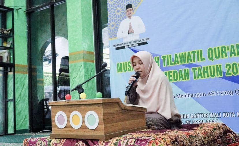 Korpri Kota Medan menggelar Musabaqah Tilawatil Qur’an (MTQ) di Masjid Al Musaabiqin Kantor Wali Kota Medan (Dok. Diskominfo Medan)