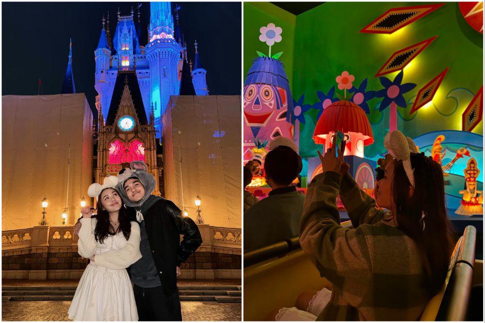 8 Potret Lula Lahfah di Disneyland Tokyo saat Malam Hari, Menawan!
