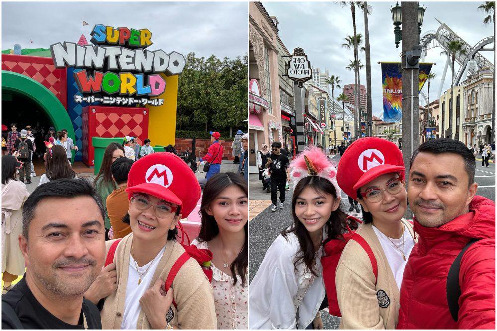 9 Potret Keluarga Anjasmara Jalan-Jalan di Universal Studios Jepang