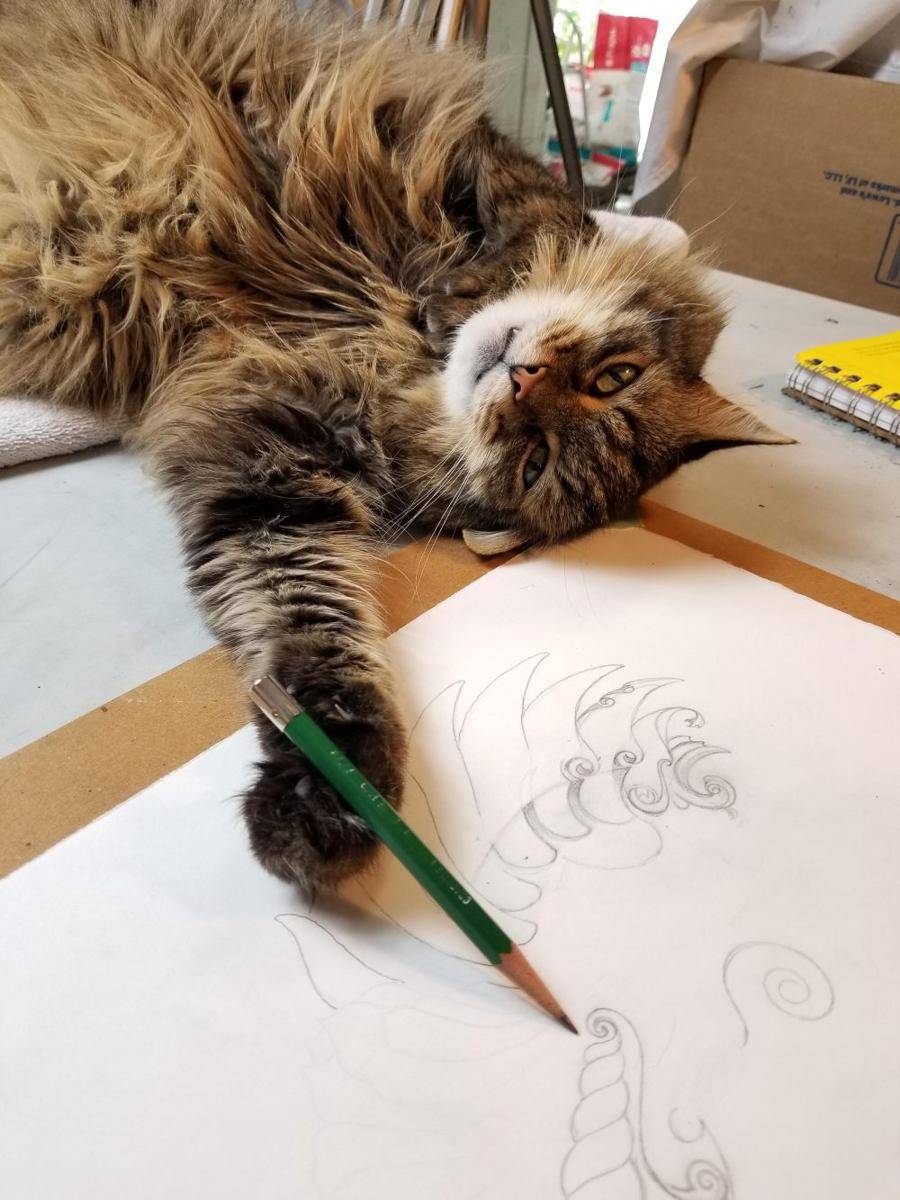 foto kucing menjadi pelukis handal (reddit.com/user/beefjerky73)