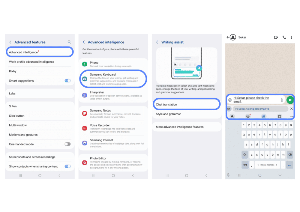 Bahasa Indonesia hadir di Galaxy AI (dok. Samsung)