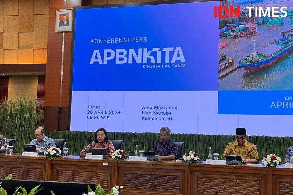 Konferensi Pers APBN KiTa edisi Maret 2024 (IDN Times/Triyan)