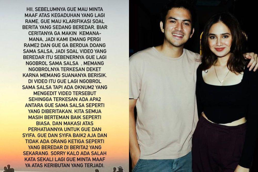 ⁠Klarifikasi Rizky Nazar soal Isu Selingkuh dengan Salshabilla Adriani
